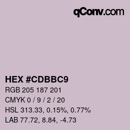Color code: HEX #CDBBC9 | qconv.com