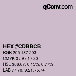 Color code: HEX #CDBBCB | qconv.com