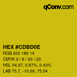 Color code: HEX #CDBD0E | qconv.com