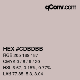 Color code: HEX #CDBDBB | qconv.com