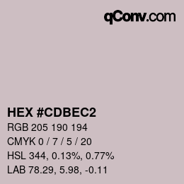 Color code: HEX #CDBEC2 | qconv.com