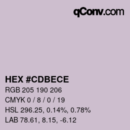 Código de color: HEX #CDBECE | qconv.com