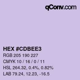 Color code: HEX #CDBEE3 | qconv.com