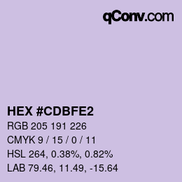 カラーコード: HEX #CDBFE2 | qconv.com