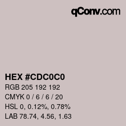 Color code: HEX #CDC0C0 | qconv.com