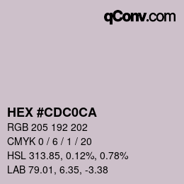 Color code: HEX #CDC0CA | qconv.com