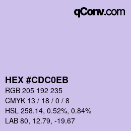 Color code: HEX #CDC0EB | qconv.com