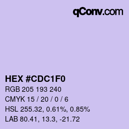 カラーコード: HEX #CDC1F0 | qconv.com