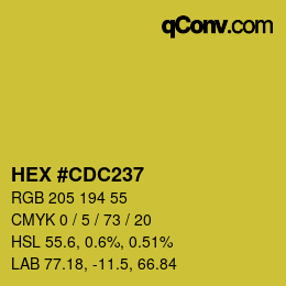 カラーコード: HEX #CDC237 | qconv.com