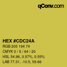 Color code: HEX #CDC24A | qconv.com