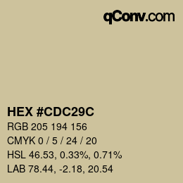 Color code: HEX #CDC29C | qconv.com