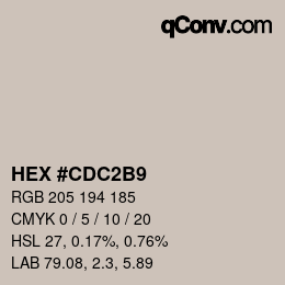 カラーコード: HEX #CDC2B9 | qconv.com