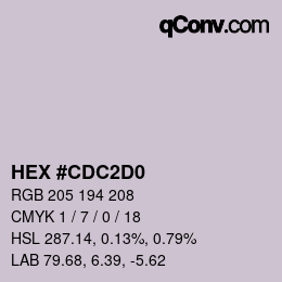 Color code: HEX #CDC2D0 | qconv.com