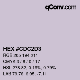 Color code: HEX #CDC2D3 | qconv.com