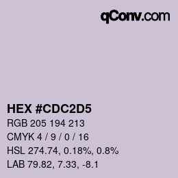 Color code: HEX #CDC2D5 | qconv.com