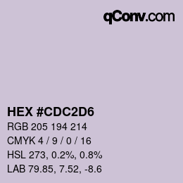 颜色代码: HEX #CDC2D6 | qconv.com