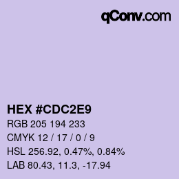 Farbcode: HEX #CDC2E9 | qconv.com