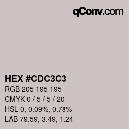 Color code: HEX #CDC3C3 | qconv.com