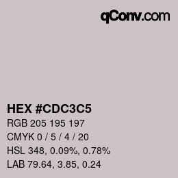 Color code: HEX #CDC3C5 | qconv.com