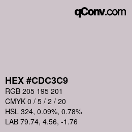 Color code: HEX #CDC3C9 | qconv.com