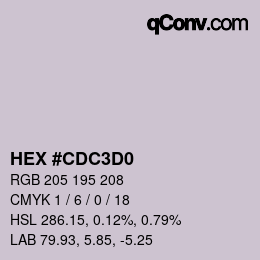 Color code: HEX #CDC3D0 | qconv.com