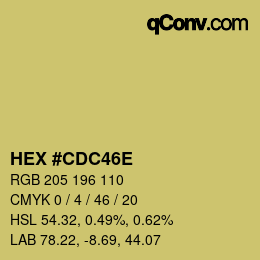 Color code: HEX #CDC46E | qconv.com