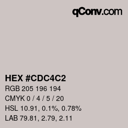 Color code: HEX #CDC4C2 | qconv.com