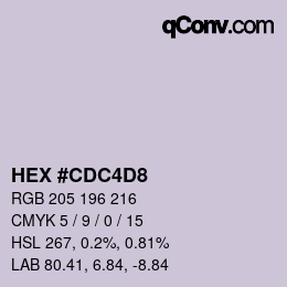 Color code: HEX #CDC4D8 | qconv.com