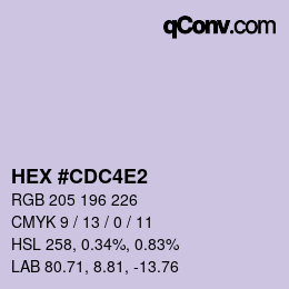 Color code: HEX #CDC4E2 | qconv.com