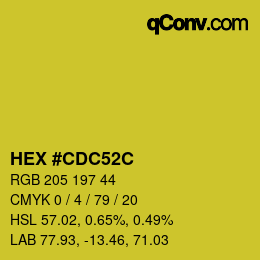 Color code: HEX #CDC52C | qconv.com