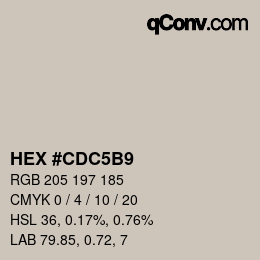 Color code: HEX #CDC5B9 | qconv.com