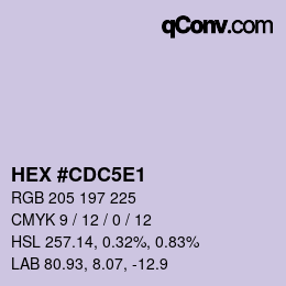 Color code: HEX #CDC5E1 | qconv.com