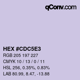 Código de color: HEX #CDC5E3 | qconv.com