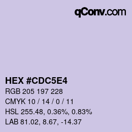 Color code: HEX #CDC5E4 | qconv.com