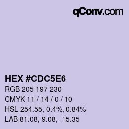 カラーコード: HEX #CDC5E6 | qconv.com