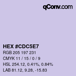 Farbcode: HEX #CDC5E7 | qconv.com