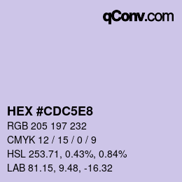 カラーコード: HEX #CDC5E8 | qconv.com