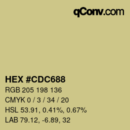 カラーコード: HEX #CDC688 | qconv.com
