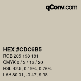 Color code: HEX #CDC6B5 | qconv.com