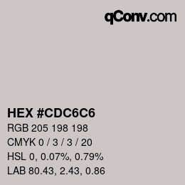 Color code: HEX #CDC6C6 | qconv.com