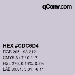 Color code: HEX #CDC6D4 | qconv.com