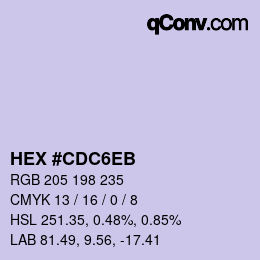 Color code: HEX #CDC6EB | qconv.com