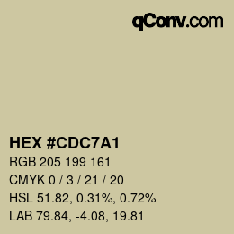 カラーコード: HEX #CDC7A1 | qconv.com