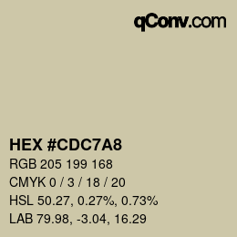 颜色代码: HEX #CDC7A8 | qconv.com
