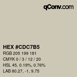 Código de color: HEX #CDC7B5 | qconv.com