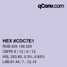 カラーコード: HEX #CDC7E1 | qconv.com