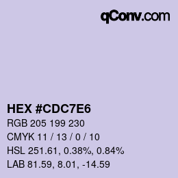Color code: HEX #CDC7E6 | qconv.com
