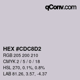 Color code: HEX #CDC8D2 | qconv.com