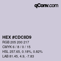 Color code: HEX #CDC8D9 | qconv.com