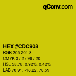 カラーコード: HEX #CDC908 | qconv.com